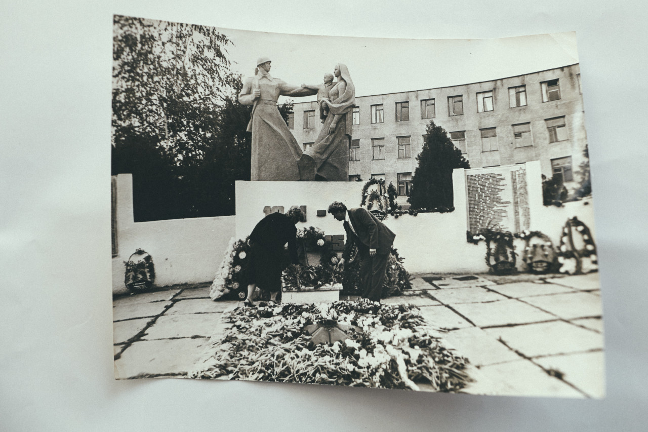Old photograph of WWII Memorial in Moscovei.